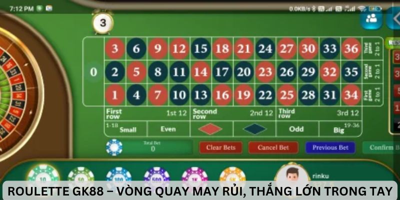 Roulette GK88 – Trải nghiệm kịch tính với mỗi vòng quay